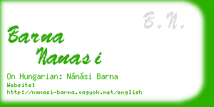 barna nanasi business card